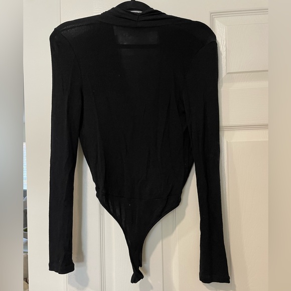 Vince Long Sleeve Crossover Bodysuit in Black - Picture 6 of 12